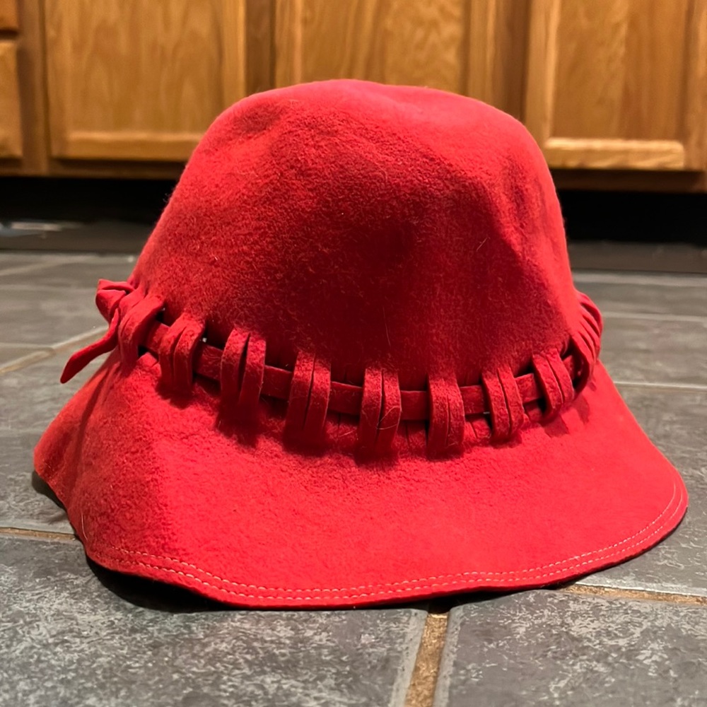 Lancaster, Vintage wool-blend hat; Tangerine